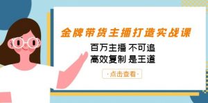 金牌带货主播打造实战课:百万主播 不可追,高效复制 是王道(10节课)-好客网创