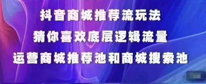 抖音商城运营课程，猜你喜欢入池商城搜索商城推荐人群标签覆盖-好客网创
