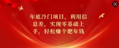 年底冷门项目，利用信息差，实现零基础上手，轻松赚个肥年钱【揭秘】-好客网创