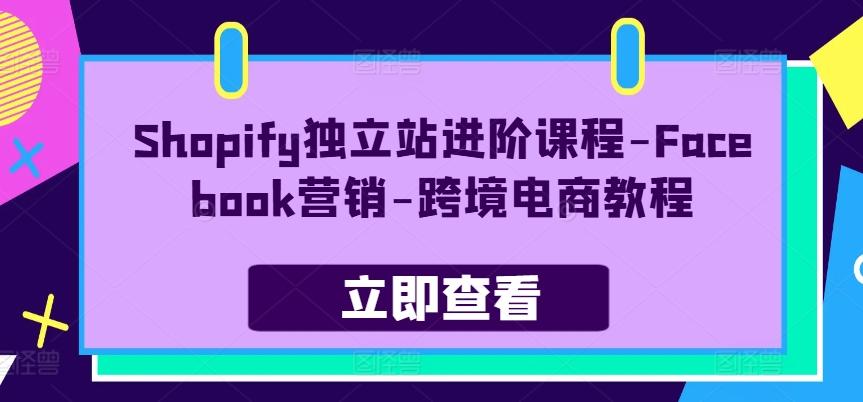 Shopify独立站进阶课程-Facebook营销-跨境电商教程-好客网创