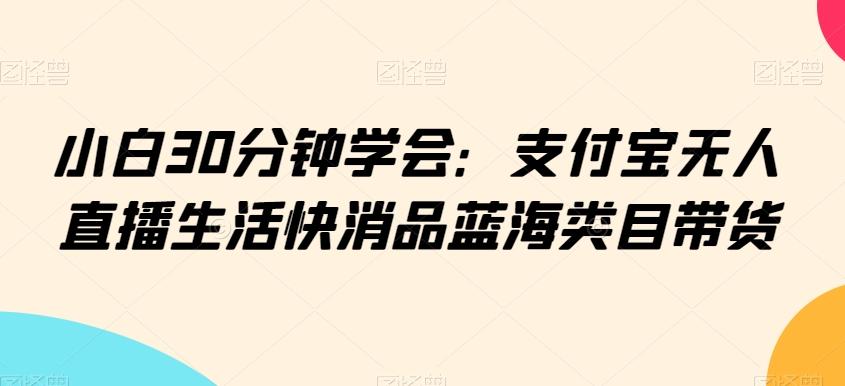 小白30分钟学会：支付宝无人直播生活快消品蓝海类目带货【揭秘】-好客网创