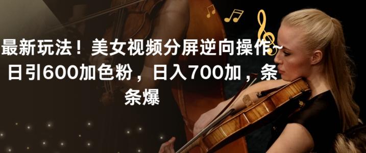 最新玩法！美女视频分屏逆向操作~日引600加色粉，日入700加，条条爆【揭秘】-好客网创