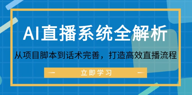 AI直播系统全解析：从项目脚本到话术完善，打造高效直播流程-好客网创