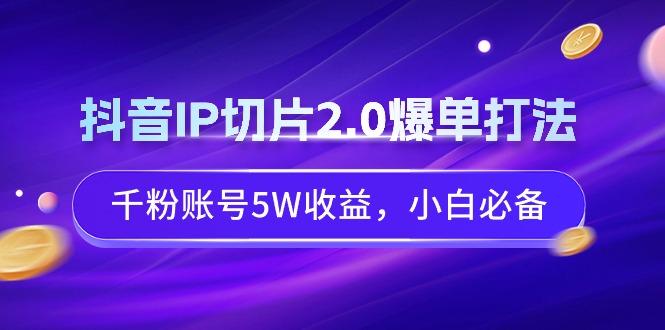 抖音IP切片2.0爆单打法，千粉账号5W收益，小白必备-好客网创