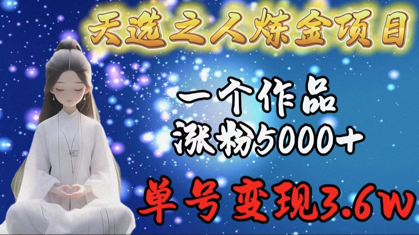 (9693期)天选之人炼金项目，一个作品涨粉5000+，单号变现3.6w-好客网创