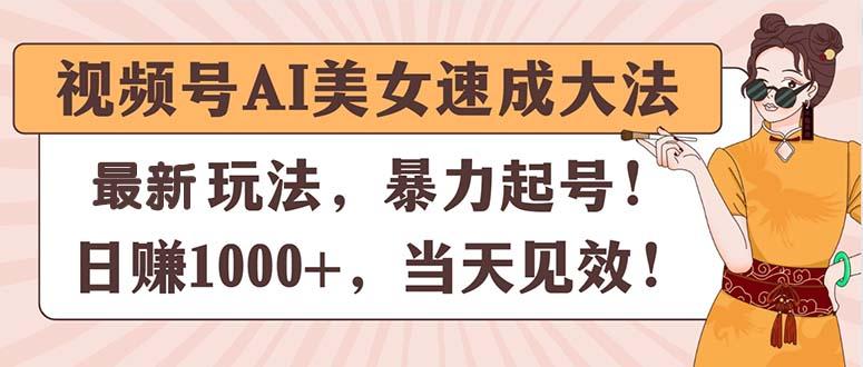视频号AI美女速成大法，暴力起号，日赚1000+，当天见效-好客网创