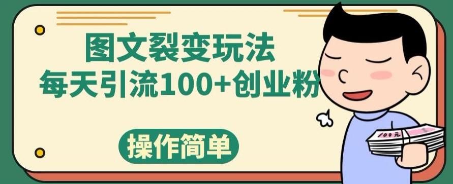 图文裂变玩法，每天引流100+创业粉，操作简单-好客网创