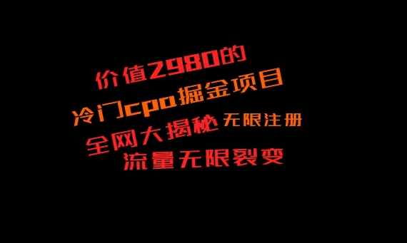 价值2980的CPA掘金项目大揭秘，号称当天收益200+，不见收益包赔双倍-好客网创