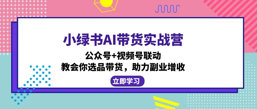 小绿书AI带货实战营：公众号+视频号联动，教会你选品带货，助力副业增收-好客网创