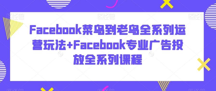 Facebook菜鸟到老鸟全系列运营玩法+Facebook专业广告投放全系列课程-好客网创