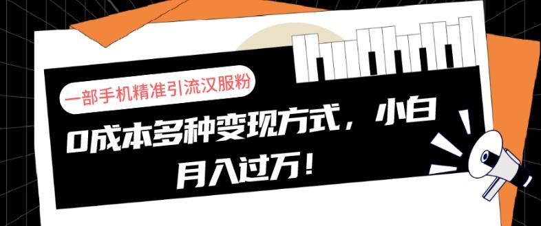 一部手机精准引流汉服粉，0成本多种变现方式，小白月入过万！-好客网创