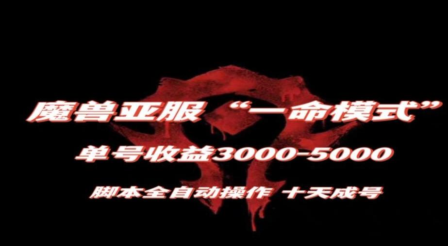 魔兽亚服一命模式，10天成号-单号3千-5千，脚本全自动操作，保姆级教学【揭秘】-好客网创