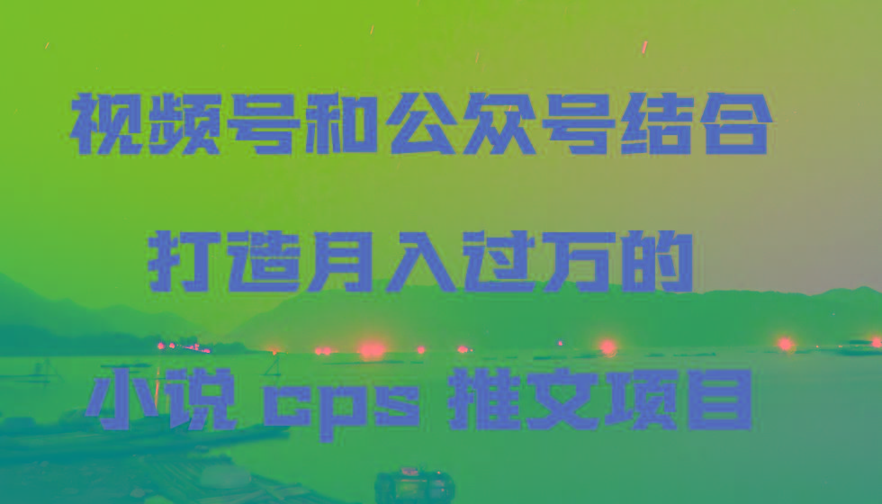 视频号和公众号结合打造月入过万的小说cps推文项目，包括市面上面的各种思路详解-好客网创