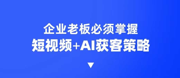 企业短视频AI获客霸屏流量课，6步短视频+AI突围法，3大霸屏抢客策略-好客网创