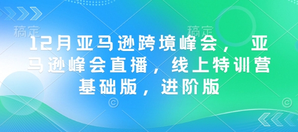 12月亚马逊跨境峰会， 亚马逊峰会直播，线上特训营基础版，进阶版-好客网创
