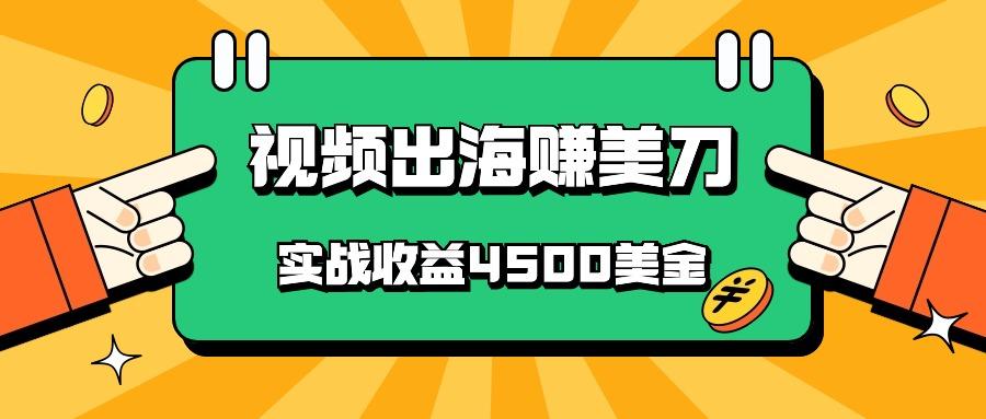 国内爆款视频出海赚美刀，实战收益4500美金，批量无脑搬运，无需经验直接上手-好客网创