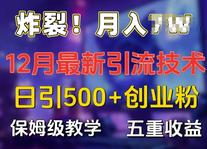 炸裂!揭秘12月最新日引流500+精准创业粉，多重收益保姆级教学-好客网创