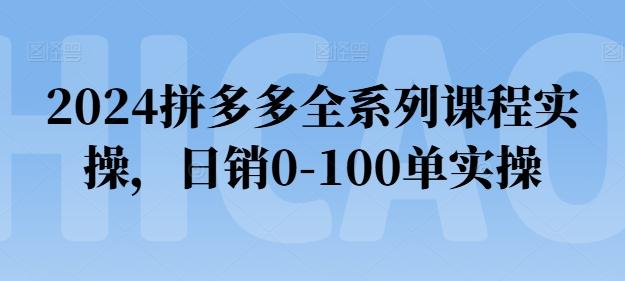 2024拼多多全系列课程实操，日销0-100单实操【必看】-好客网创