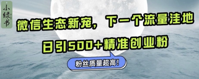 微信生态新宠小绿书：下一个流量洼地，日引500+精准创业粉，粉丝质量超高-好客网创