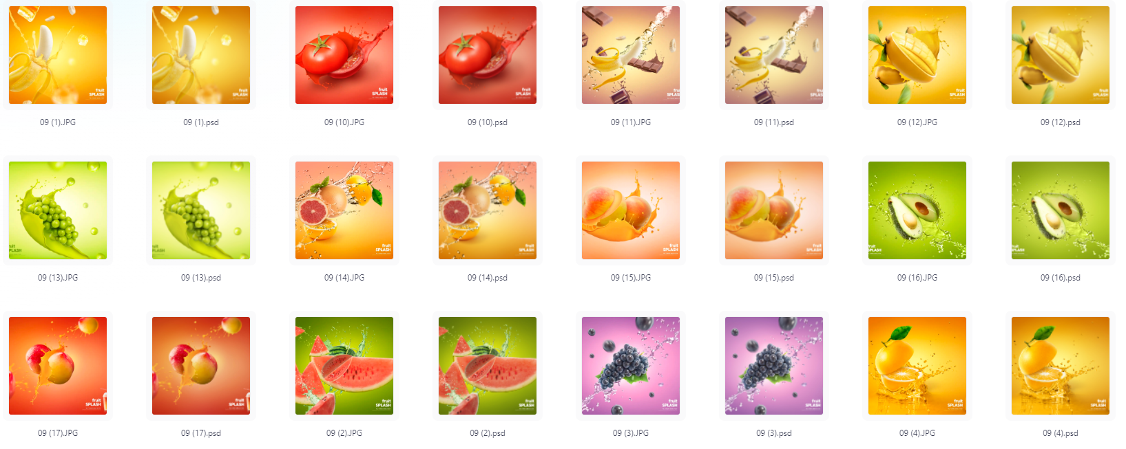 餐饮水果PS模版设计素材17款-好客网创