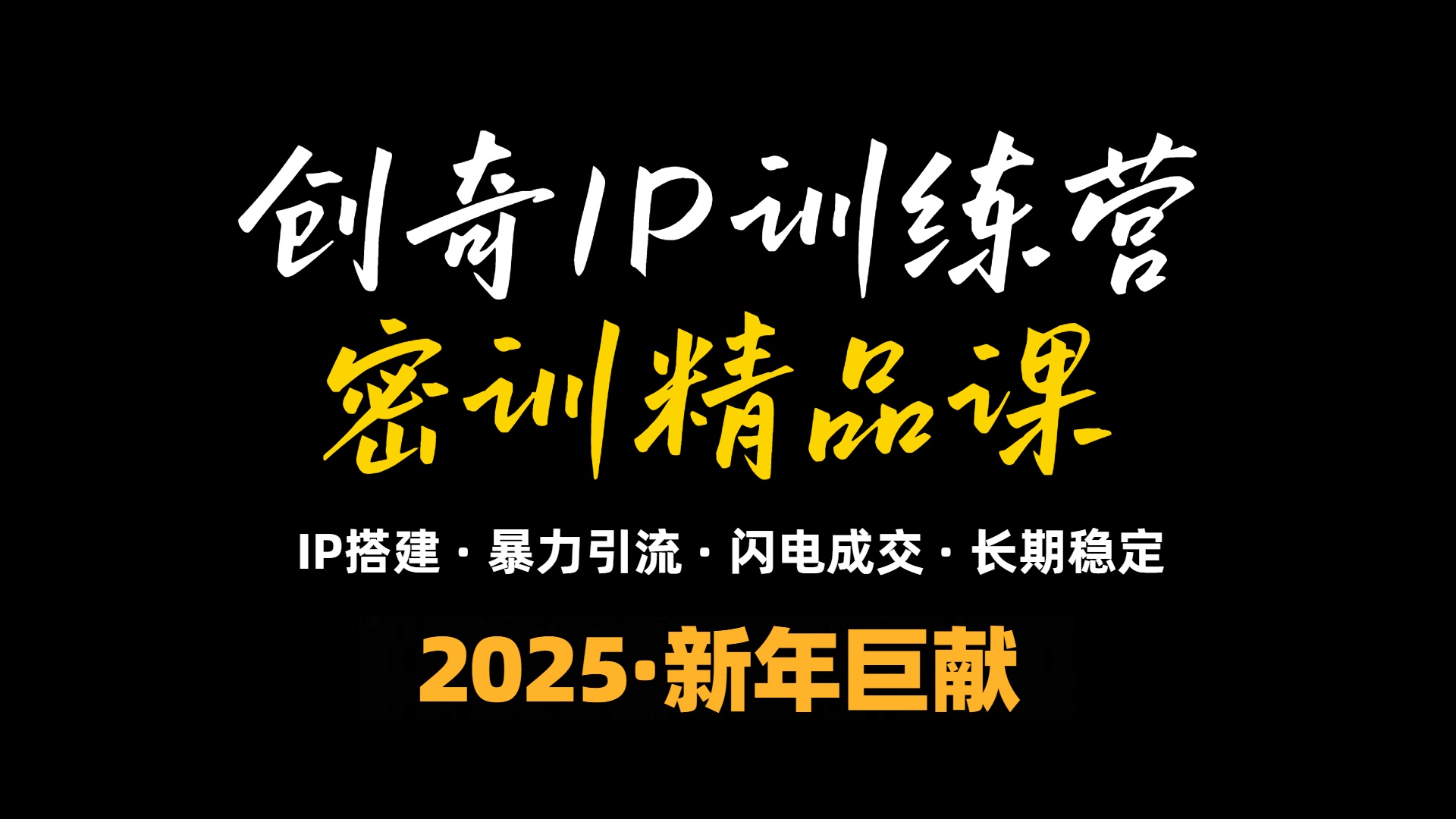 2025年“知识付费IP训练营”小白避坑年赚百万，暴力引流，闪电成交-好客网创