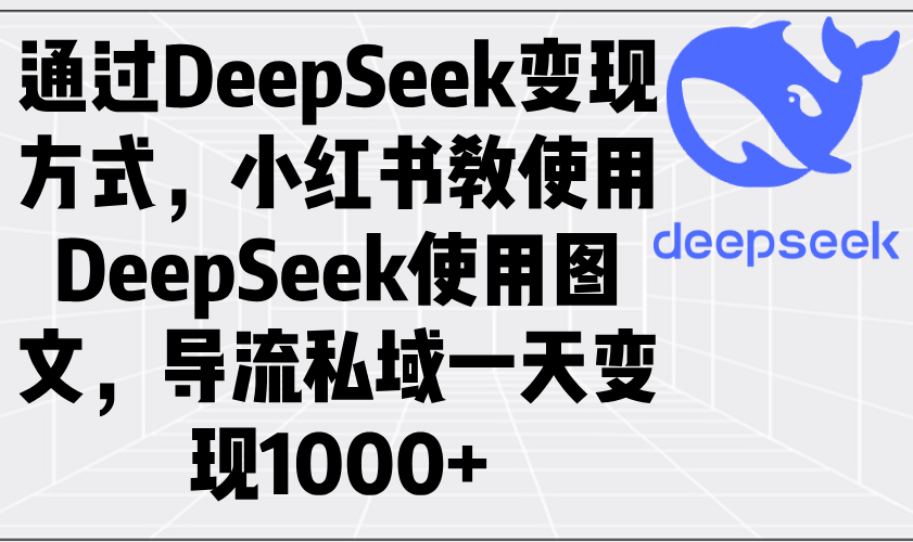 通过DeepSeek变现方式，小红书教使用DeepSeek图文，导流私域一天变现1000+-好客网创