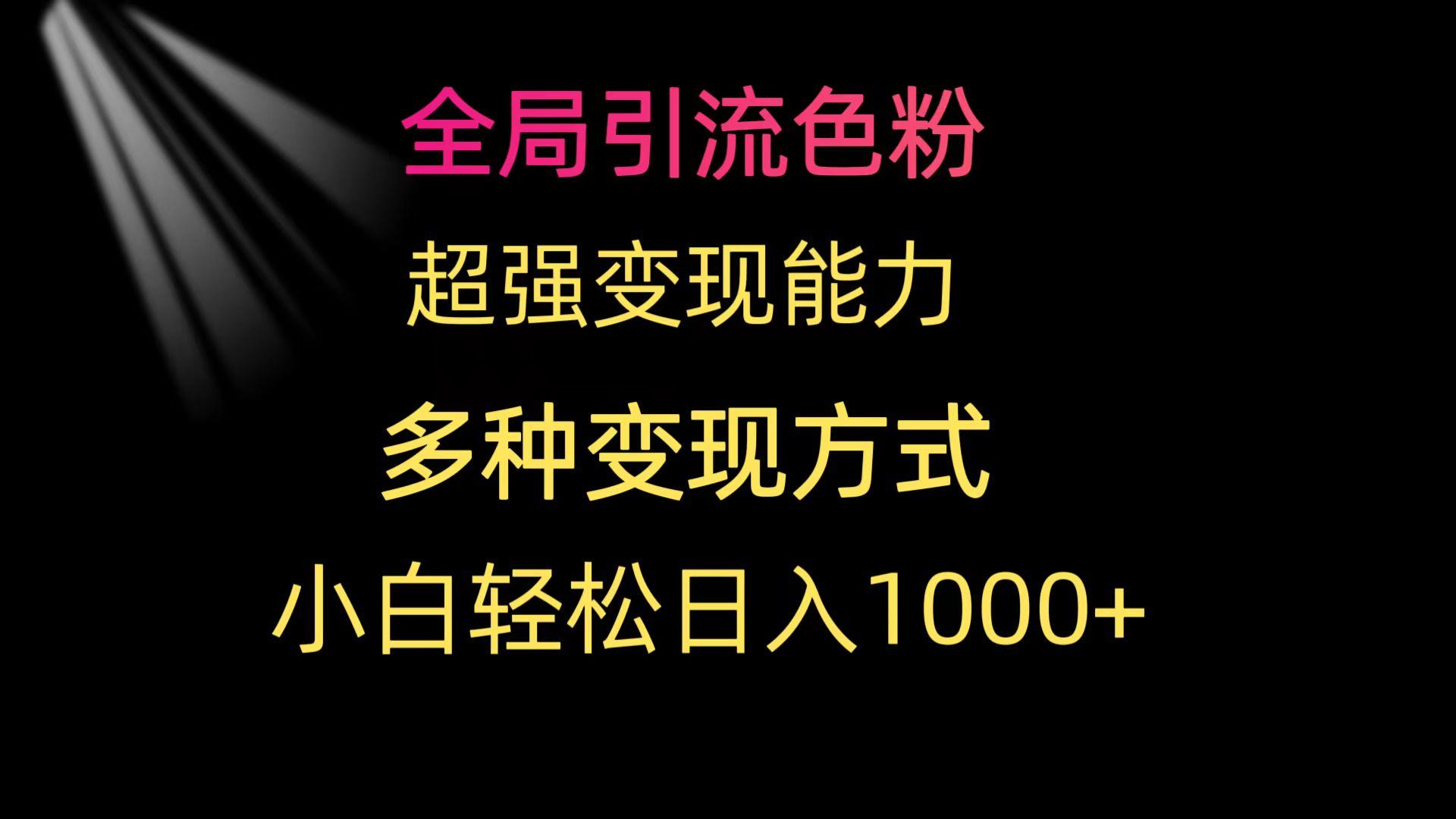 (9680期)全局引流色粉 超强变现能力 多种变现方式 小白轻松日入1000+-好客网创
