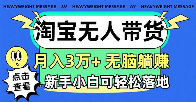 淘宝无人带货3.0高收益玩法，月入3万+，无脑躺赚，新手小白可落地实操-好客网创