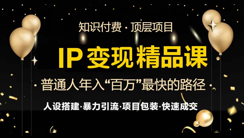IP变现最新精品课程，知识付费全流程+最强引流术+小白避坑指南-好客网创